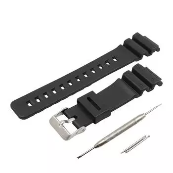 Сменные часы CASIO Casio DW6900 Series Ширина ушка 16 мм TPU Уретан Черный ремешок 2 пружины руководство по замене Ремешок/ремень TARO S G-SHOCK G-Shock