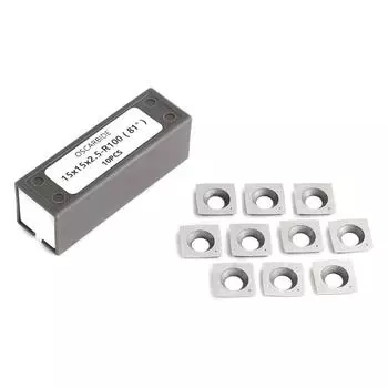 Сменные фрезы из твердосплавных пластин 15x15x2,5 мм R100-81 Квадратные фрезы из твердого сплава с радиусом кромки 4 дюйма для деревообработки