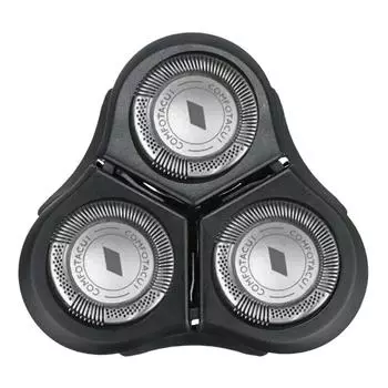 Сменные головки с тремя плавающими лезвиями, сменные моющиеся головки для электробритвы No-relco RQ11 2D чёрный