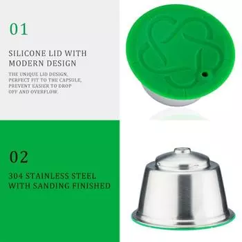 Сменные кофейные капсулы для заправляемых кофейных капсул Фильтр-чашка из нержавеющей стали