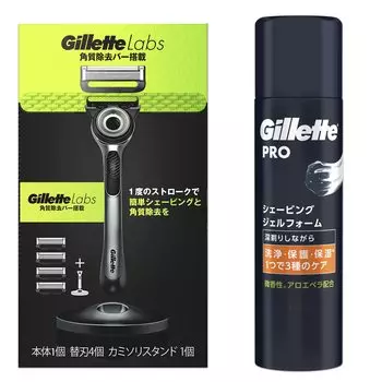Сменные лезвия для бритья Gillette, 4 шт., с подставкой, гелевая пена, бритва Close Shave Lab для мужчин чёрный