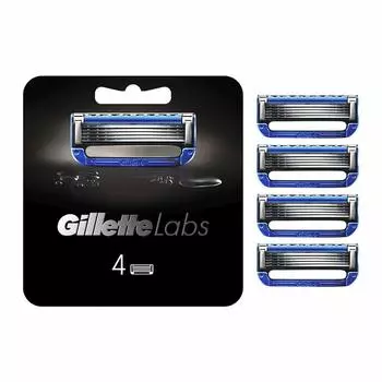 Сменные лезвия для бритья Gillette Labs Heated Laser, для мужчин, 4 сменных лезвия