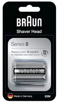 Сменные лезвия для бритвы BRAUN Braun Series 8, совместимые с версией 83M для встроенной кассеты с внутренним лезвием Net Blade Silver (Зарубежный F/C83M) [Элемент]
