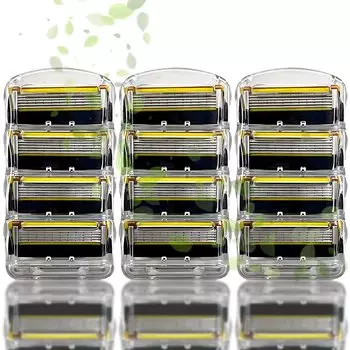 Сменные лезвия для бритвы, совместимые с лезвиями из нержавеющей стали, сменные лезвия для бритвы, набор лезвий для бритвы Fusion Manual Razor, 12 предметов, сменные бритвы, бритва