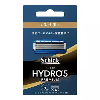 Сменные лезвия Hydro Schick Hydro 5 Premium Smooth Skin с защитой Skin Guard 5 лезвий, зеленые (4 шт)