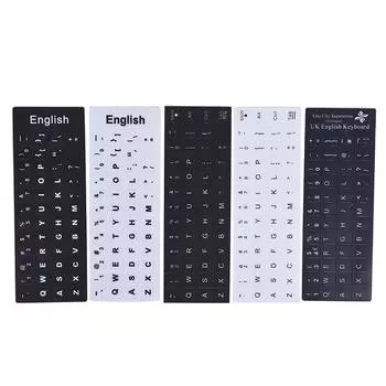 Сменные наклейки на английскую клавиатуру, защитный чехол, прозрачная защитная пленка, белый фон, черные буквы, чехол для клавиатуры любого компьютера, ноутбука P1