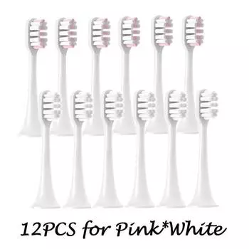 Сменные насадки для щеток для Xiaomi Mijia T300/t500/t700 Sonic, электрическая зубная щетка с мягкой щетиной, насадки для вакуумной упаковки, 12 шт. 4Blue