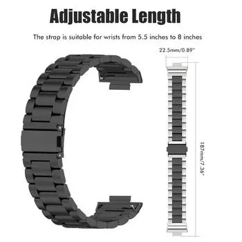 Сменные ремешки, совместимые с умными часами HUAWEI Watch FIT2, из нержавеющей стали, металлические сменные чёрный