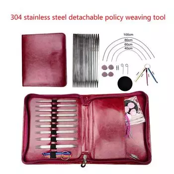 Сменные спицы для вязания крючком 2,5-5 мм, набор круговых спиц из нержавеющей стали, набор для начинающих, инструмент для вязания A