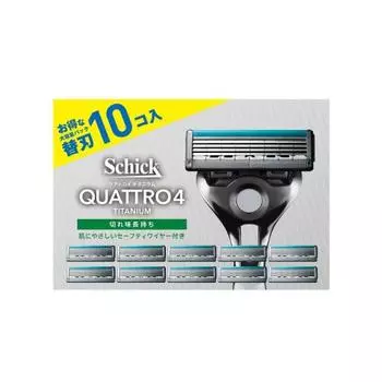 Сменные титановые лезвия Schick Quattro 4 (10 кусочков) Бритвенная бритва [.co.jp limited]