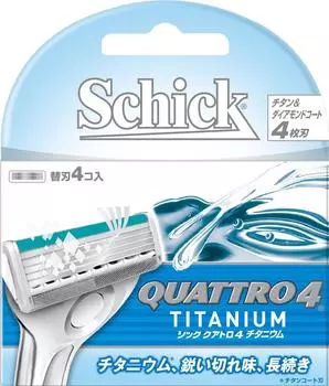 Сменные титановые лезвия Schick Quattro 4 (4 шт)