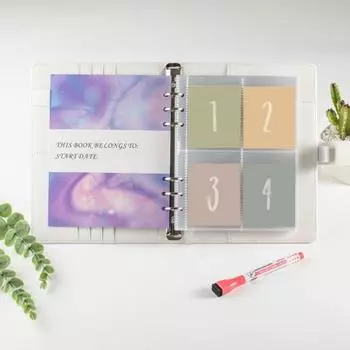 Сменные водонепроницаемые прозрачные конверты с несколькими отделениями для экономии денег, комплект переплетов для экономии денег на 100 дней A