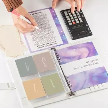 Сменные водонепроницаемые прозрачные конверты с несколькими отделениями для экономии денег, комплект переплетов для экономии денег на 100 дней A