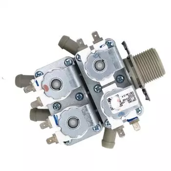 Сменные впускные клапаны DC12V соленоид для барабанных стиральных машин, пластиковые детали конструкции с несколькими выходами для воды 4