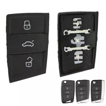Сменный 3-кнопочный пульт дистанционного ключа с резиновой накладкой, чехол-брелок для VW Polo Golf 7 Tiguan для Skoda Octavia SEAT Ateca Leon Ibiza Shell Skin чёрный