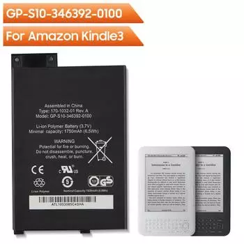 Сменный аккумулятор 1750 мАч GP-S10-346392-0100 для Amazon Kindle3 Kindle 3 S11GTSF01A D00901, аккумуляторы для электронных книг