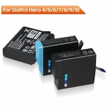 Сменный аккумулятор для GoPro Hero 9 10 4 5 6 7 8 Hero4 Hero8 Hero6 335-06532-000 SPBL1B AHDBT-401 SPJB1B 601-10197-000 1160mAh