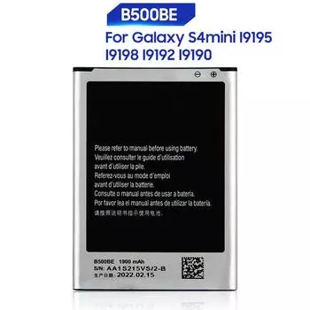 Сменный аккумулятор для Samsung Galaxy S4 Mini I9195 I9190 I9192 I9198 S4Mini, 3-контактный аккумулятор B500BE, 1900 мАч