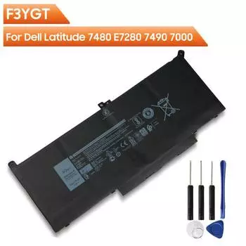 Сменный аккумулятор F3YGT для Dell Latitude 12 7480 E7280 7490 7000 7280, аккумулятор DM3WC 2X39G 60 Втч + инструменты