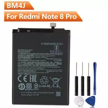 Сменный аккумулятор телефона BM4J для Xiaomi Redmi Note8 Pro Note 8 Pro BM4J с бесплатными инструментами 4500 мАч 4500mAh