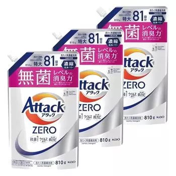 Сменный блок Attack ZERO, очень большой размер 810 г x 3, стерильный уровень дезодорирования, сменный блок Attack Zero [оптовая закупка]