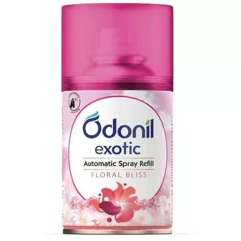Сменный блок автоматического спрея DABUR Odonil Exotic - 225 мл | Цветочное блаженство | В 2 раза дольше сохраняется | Подходит для всех машин | Гарантированно 2200 распылений | Хватает на 60 дней