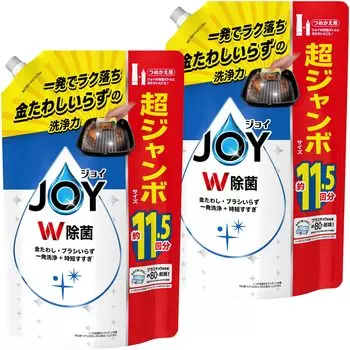 Сменный блок дезинфицирующего моющего средства для посуды Joy W Super Extra Large Jumbo x 2 [Оптовая закупка] [Большая емкость] 1490 мл