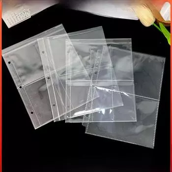 Сменный блок для альбома с карточками формата А5 с 7 отверстиями: Прозрачная 3-дюймовая сетка из четырех квадратов для карточек идолов