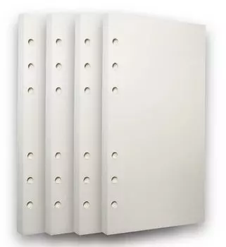 Сменный блок для блокнота WBway, размер Библии, обычная чистая бумага, 180 листов, 6 отверстий, системный блок для записей, сменный блок для Библии, 6 отверстий, содержимое A6 [набор 4]