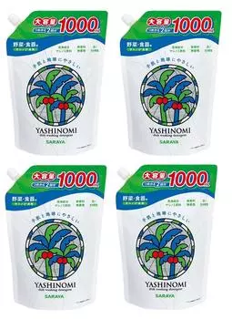 Сменный блок для моющего средства Saraya Yashinomi 1000 мл x 4 шт. [Оптовая закупка]