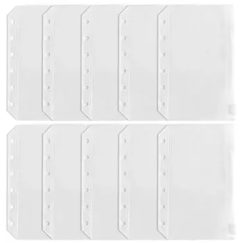 Сменный блок для системного блокнота A7 Mini 6 отверстий 10 штук карман на молнии прозрачный карман ПВХ карман для папки системный блокнот кольцо сменный блок для файлов чистый