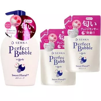 сменный блок для тела 2 Senka Perfect Bubble для тела Sweet Floral [Основной и набор]