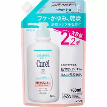Сменный блок кондиционера KAO Curel, большой объем 760 мл (Квази-наркотик) Body Care Curel После мытья шампунем нанесите необходимое количество средства непосредственно на волосы и смойте.