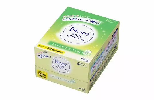 Сменный блок листовой пудры Biore Smooth Powder с цитрусовым ароматом, 36 шт.