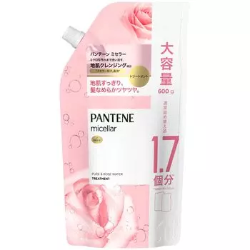 Сменный блок мицеллярного средства Pantene, большая емкость 600 г, чистая розовая вода и