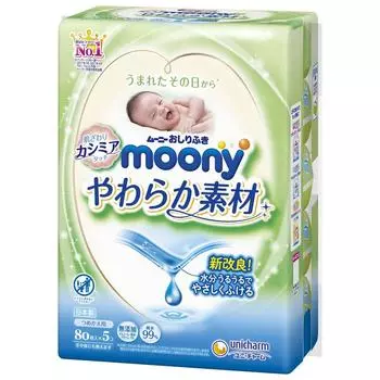 Сменный блок Moony soft material pure water 400 листов x [Влажные салфетки] 99% (80 5)