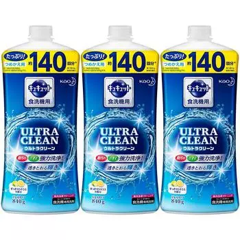 Сменный блок моющего средства для посудомоечной машины CuCute Ultra Clean 840 г x 3 шт. [Оптовая закупка] синий