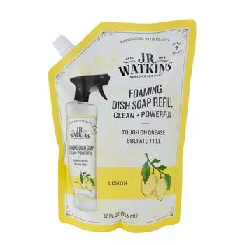 Сменный блок пенящегося мыла для посуды 946 мл лимон JRWatkins жёлтый