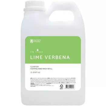 Сменный блок пены для мытья рук I m Clean Clean Day с ароматом лайма и вербены, 2 л, 1 шт.
