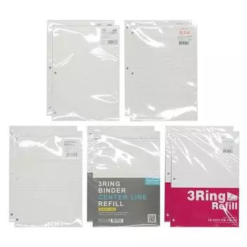 Сменный блок Pinkfoot с 3 отверстиями, базовый, 2 стр. + Cornell, 2 стр. + обычный, 2 стр. + центральная линия, 2 стр. + бумага для рукописей, 2 стр.