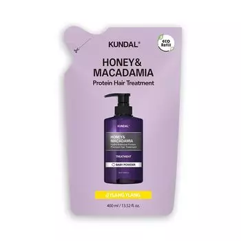Сменный блок протеинового лечения Ylang Honey Macadamia Protein Hair Treatment Refill 400 мл иланг [KUNDAL] #Иланг и #Иланг