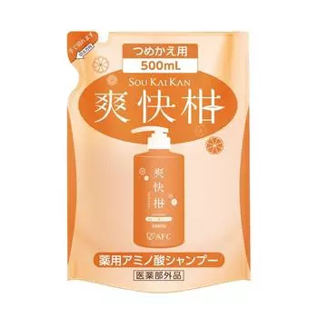 Сменный блок шампуня 500 мл с аминокислотами и лечебным ароматом цитрусовых (AFC) Квази-лекарство без силикона