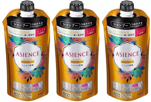 Сменный блок шампуня Asience, увлажняющий, 340 мл, набор из 3 штук [оптовая закупка]