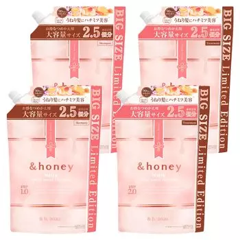 Сменный блок шампуня Melty Moist Treatment, большая емкость, 2 комплекта, каждый комплект и медовый шампунь/кондиционер