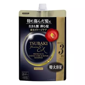 Сменный блок шампуня TSUBAKI 900 мл [Premium EX Damage Care & Repair] Damage Oil Force Repair Smooth Damage Perm Color