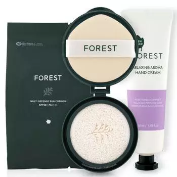 Сменный блок солнцезащитного кушона Green Finger Forest Clean Multi Defense + ароматизированный крем для рук