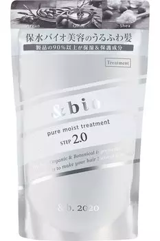 Сменный блок средства для лечения волос ANDBIO Pure Moist Hair Treatment сохраняет волосы увлажненными и мягкими, 350 г. «Био-красота, сохраняющая влагу» серый