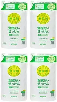 Сменный блок средства для мытья посуды 350 мл [Оптовая закупка] Без добавок [x4 шт.]
