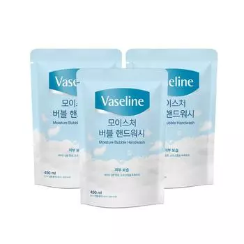 Сменный блок увлажняющего пенящегося средства для мытья рук Aekyung Vaseline, 450 мл, 3 шт.