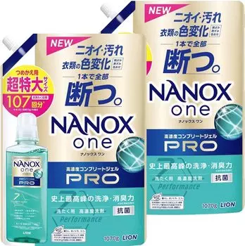 Сменный блок жидкого моющего средства для стирки NANOX one PRO Super Extra Large 107 шт. 1070 г x 2 [Оптовая закупка]